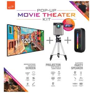 Kit de Cinéma Pop-Up avec projecteur et écran de 120''